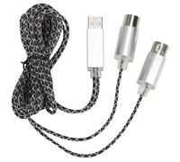 Shuoshenm Cavo MIDI da 70,9 pollici a convertitore USB IN-OUT, interfaccia MIDI a 16 canali con spia luminosa e custodia in metallo per tastiera, sintetizzatore e drum machine