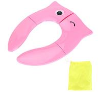 Shuoshenm Coprivaso Pieghevole, Sedile WC per Bambini, Copriwater Portatile Antiscivolo per Bambini con Borsa per Viaggi e Bagni Pubblici, Adatto alla Maggior Parte dei WC Standard (Rosea)