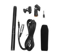 Shuoshenm Microfono a condensatore per interviste, microfono vocale portatile per fotocamera DSLR, diagramma polare cardioide, microfono da reporter in metallo da 11 pollici con paravento