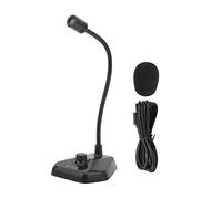 Shuoshenm Microfono USB per computer con disattivazione dell'audio, microfono a condensatore da tavolo per PC portatile, microfono a collo d'oca con pickup omnidirezionale a 360 gradi per