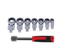 Shuoshenm Set di chiavi a cricchetto da 8 pezzi con testa flessibile a 180°, kit di utensili a cricchetto in acciaio legato per la manutenzione dei tubi, la riparazione auto e l’uso domestic