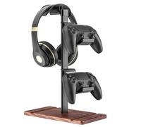 SHUOSUO Porta Controller, Supporto Cuffie in legno di noce, Porta Joystick per Xbox PS5 PS4 Switch, gaming accessori universali scrivania