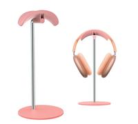 SHUOSUO Supporto per cuffie da tavolo con base in alluminio, compatibile con AirPods Max, Sennheiser, Beats, Bose, B&O, Sony, Gaming (rosa)