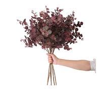 SHUOTAO 3 piante artificiali foglie di eucalipto in seta alte 73,7 cm steli di eucalipto rami decorazione composizione floreale, pianta artificiale fattoria interni casa decorazione matrimonio vino