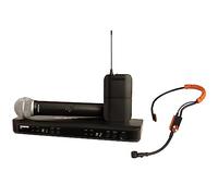 Shure BLX1288/SM31 Sistema microfonico wireless UHF, perfetto per chiesa, karaoke, palcoscenico, voce, durata della batteria 14 ore, portata 100 m, include microfoni portatili e auricolari, ricevitore