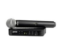 Shure BLX24/SM58 Sistema microfonico wireless - Durata della batteria 14 ore, portata 91,4 m, UHF | Include microfono vocale palmare SM58, ricevitore a canale singolo | banda J11 (BLX24/SM58-J11)