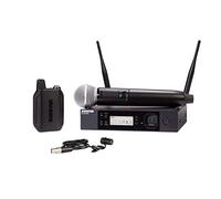 Shure GLXD124R+/85 Microfoni wireless Dual Band per chiesa, karaoke, voci, durata batteria 12 ore, raggio 30m, Inclusi microfoni a mano e lavalier, ricevitore singolo canale montabile su rack