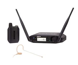 Shure GLXD14+/MX53 Sistema microfonico digitale wireless Dual Band Pro per trasmissione, chiesa, presentazioni - Durata della batteria 12 ore, portata 30,5 m | Microfono auricolare MX153, ricevitore a