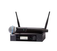 Shure GLXD24R+/B58 Microfono wireless professionale per chiesa, karaoke e voci con batteria 12 ore e raggio 30m, Incluso microfono vocale BETA 58A e ricevitore a rack singolo canale