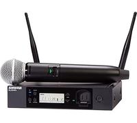 Shure GLXD24R+/SM58 Sistema di microfoni wireless digitali dual band Pro per chiesa, karaoke, voce - Durata della batteria 12 ore, portata 30,5 m | Microfono vocale portatile SM58, ricevitore per