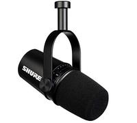 Shure Microfono Podcast USB MV7 per Podcasting, registrazione, Live Streaming & Gaming, uscita cuffie integrata, microfono dinamico USB/XLR interamente in metallo, certificato TeamSpeak - Nero