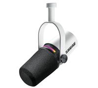 Shure MV7+ Microfono Dinamico per Podcast USB-C e XLR - Bianco | Microfono Dinamico USB-C e XLR con Pannello LED Touch, Auto Level e Filtro Anti-Pop per Podcast, Streaming e Registrazione