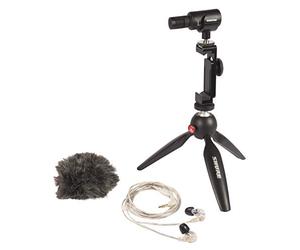 Shure Pacchetto Di Prodotti Applicazioni Di Videografia Portatile, Composto Da Auricolari Se215, Kit Video Mv88 E Microfono Digitale Stereo A Condensatore