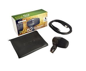 SHURE PGA52XLR MICROFONO DINAMICO CARDIOIDE CASSA GRANCASSA + CUSTODIA + ADATTATORE + CAVO XLR 4,6 M.