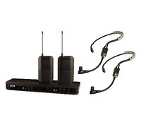 Shure Sistema microfonico wireless UHF BLX188/SM35 - Perfetto per altoparlanti, esecutori, presentazioni - Durata della batteria 14 ore, portata 100 m | Include (2) microfoni per cuffie, ricevitore a