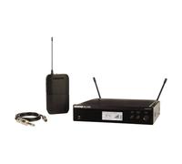 Shure Sistema wireless UHF BLX14R - Perfetto per chitarra e basso con jack da 1/4 - Durata della batteria 14 ore, portata 91,4 m | Include cavo per strumenti jack da 1/4" e ricevitore per montaggio su