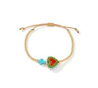 Shurhome Collana dell'amicizia alla moda con perle crocifisse per abiti casual, braccialetto colorato con cuore crocifisso, Taglia unica, come descritto