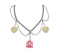 Shurhome Collana unica con motivo tribale, colore brillante della dopamina e accessorio culturale artistico unico