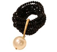 Shurhome Elegante braccialetto di perle con cristallo/perline in diversi colori, accessorio alla moda per la vita quotidiana e la sera per le feste di tutti i giorni, Taglia unica, come descritto