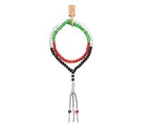 Shurhome Elegante collana con perle di vetro con frange, design leggero, regolabile, accessorio per festival con nappe di cristallo per donne, Taglia unica, come descritto
