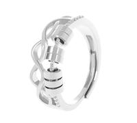 Shurhome Eleganti anelli spinner per donne, ansie, sollievo, perline rotanti, regolabili, aperte, uso quotidiano, gioielli in rame, aperti, come descritto