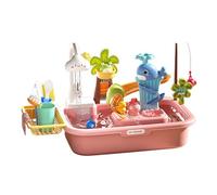 Shurhome Giocattolo d'acqua circolante per bambini con rubinetto realistico e apprendimento precoce per sviluppare le abilità domestiche come si lavava
