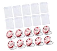 Shurhome Set da matrimonio portatile e compatto, argento | Assortimento di ringraziamento per gli ospiti, astuccio rotondo pieghevole in metallo, per trucchi, bagaglio da viaggio
