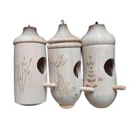 Shurhome TRE case colibrì in legno naturale, realizzate appositamente per uccelli da giardino e una casetta per uccelli amichevole per la decorazione del giardino