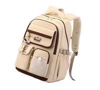 Shurhome Zaino per la gioventù, funzionale borsa per libri con supporto posteriore imbottito e tasche organizzative per l'uso quotidiano, zaino da donna, Dark Coffee