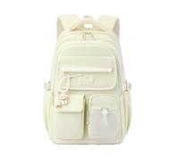 Shurhome Zaino per la gioventù, funzionale borsa per libri con supporto posteriore imbottito e tasche organizzative per l'uso quotidiano, zaino da donna, verde chiaro