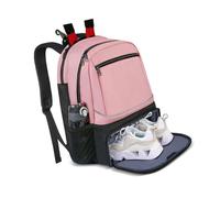 Shurhome Zaino professionale da tennis, borsa da badminton per 2 racchette con tasche separate per scarpe, borsa di grande capacità, zaino professionale con tasche per scarpe separate