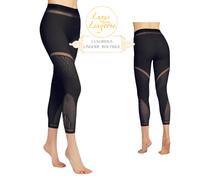 SHURI 7/8 LEGGINGS Di Wolford L Grande Nero Pantaloni Rete Elegante Vita