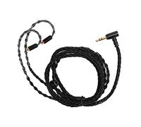 Shurzmotic Cavo di ricambio per auricolari MMCX da 3,5 mm per SE215, SE535, SE846, UE900: filo in rame e argento a cristallo singolo, rivestito, suono bilanciato con voci chiare, ideale (Nero 3.5 3D)