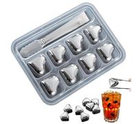 Shurzzesj Blocco di ghiaccio per bottiglie d'acqua, riutilizzabile, in metallo, a forma di cuore, in acciaio inox, ad alta tecnologia di raffreddamento, per congelamento rapido