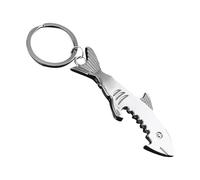 Shurzzesj Cavatappi a forma di squalo, apribottiglie creativo e portatile, compatto, multifunzionale, elegante, da uomo, portachiavi e portachiavi per avventure all'aria aperta