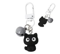 Shurzzesj Portachiavi con animali, portachiavi con gatto per chiavi 'auto, ciondolo a di gatto, nero/bianco, ciondoli per borsa, accessori accattivanti per gli amanti dei gatti, donne, Nero