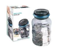 Shurzzesj Salvadanaio Digitale da 1,8 Litri con Display LCD Trasparente e Contenitore Automatico di Monete