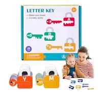 Shurzzesj Serrature di apprendimento per bambini con chiavi, conteggio dei numeri per bambini | Set di combinazione di serrature e chiavi dell'alfabeto in legno per bambini, giocattoli educativi