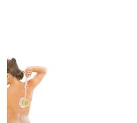 Shurzzesj Spazzola da bagno, scrubber posteriore a doppio lato antiscivolo, setole morbide e rigide, manico lungo curvo per bagno cutaneo, setole massaggianti adatte per uso bagnato/asciutto,