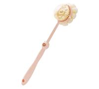 Shurzzesj Spazzola da doccia, scrubber posteriore a doppio lato, antiscivolo, con setole morbide e rigide, manico lungo curvo per bagno cutaneo, setole massaggianti adatte per uso bagnato/asciutto,