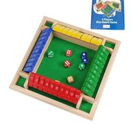 Shut The Box Classico Gioco da Tavolo in Legno, Giocattolo da Viaggio Gioco per 4 Giocatori con Borsa per Conservazione per l'allenamento di Logica Matematica Regalo per Bambini gioco educativo