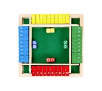 Shut The Box Dadi da Gioco, Legno Giochi da Tavolo Dadi da Gioco Adulti e Bambini Giochi di Matematica 4 Giocatori 8 Dadi per Aule Scolastiche Feste in Casa o Pub