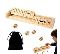 Shut The Box Game 12 Numbers Two Player 10.87x2.48 Inches Educational