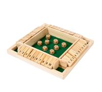Shut The Box Game 4 Player Wooden - 2026 Upgraded Edition for Families & Adults, Tabletop Strategy Toy for Home, Parties & Classroom (F)