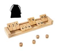 Shut The Box Game - Wooden Two Player, 12 Number Board
