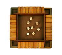 Shut The Box - Gioco di dadi - shut | Piano da tavolo, chiusura della cassa, giochi da bar, feste e riunioni | gioco da tavolo in legno a 4 lati | istruzioni Shut-The-box per bambini e erwach