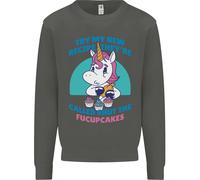 Shut The Fuckupcakes Offensiva Divertente Unicorn Bambini Felpa Maglione