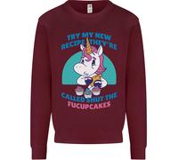 Shut The Fuckupcakes Offensiva Divertente Unicorn Bambini Felpa Maglione