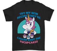 Shut The Fuckupcakes Offensiva Divertente Unicorn T-Shirt 100% Cotone