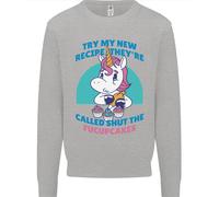Shut The Fuckupcakes Offensivo Divertente Unicorno Uomo Felpa Maglione
